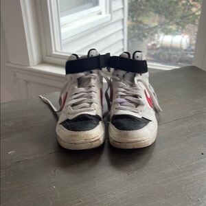 High-Top Sneakers with Red Accents